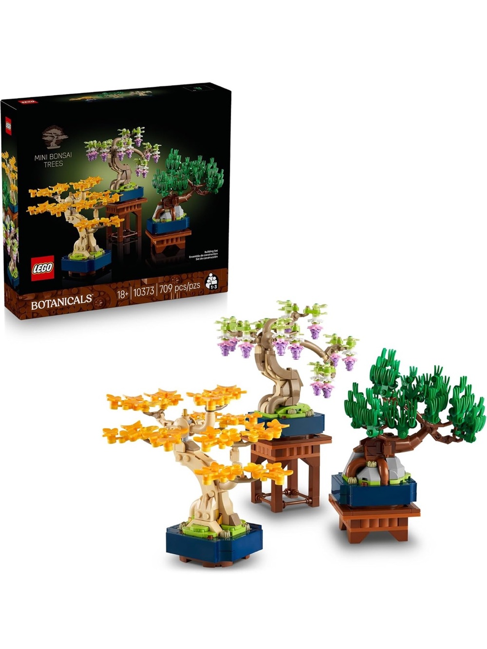 LEGO Mini Bonsai Trees Set — Green, Yellow, Purple
